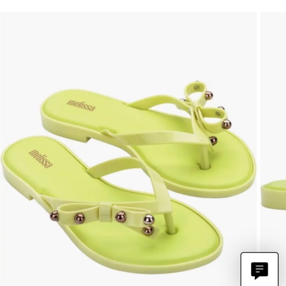 Melissa Green Sandals Minimalist Thong Design
